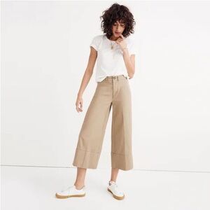 Madewell Langford wideleg crop pants light latte 32